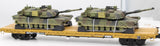 MTH Premier 20-90361 F TTX 60' Flat Car w/M1a Tank Loads O SCALE Like New