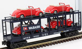 MTH Railking 30-76309 Wabash Auto Carrier Flat Car w/(4) '37 V8 Convertibles O SCALE Like New