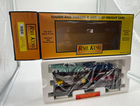 MTH Railking 30-7628 Auto Carrier Flat Car - ERTL 52 Cadillacs  & 49 Ford Coupes O SCALE NEW