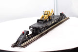 MTH 30-7606 MTH Lines w/Backhoe Flat Car RailKing O Scale Used Damaged Box