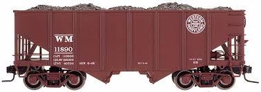 Atlas 6756-4 WM Western Maryland 55-Ton Fishbelly Hopper Car 3 Rail 11891 O SCALE NEW