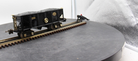 MTH Tinplate 10-1042  hopper car black with brass trim O SCALE Like New