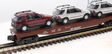 K-Line K691-2032 SP Clkassic Flat Car w/3  mercedes M -Class autos O Scale Used Excellent