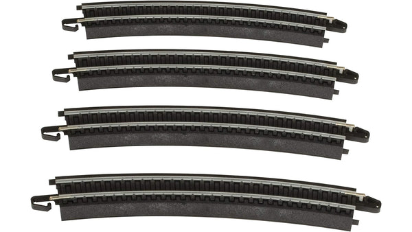 Bachmann 44401 18" RADIUS CURVED (STEEL ALLOY, Black Roadbed) E-Z Track 4 pack HO SCALE NEW