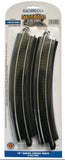Bachmann 44401 18" RADIUS CURVED (STEEL ALLOY and BLACK ROADBED) HO SCALE NEW