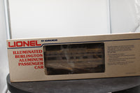 Lionel 6-9579 LIONEL ILLUMINATED BURLINGTON ALUMINUM PASSENGER CAR SILVER KETTLE VISTA DOME CAR O SCALE Used Excellent Damaged Box