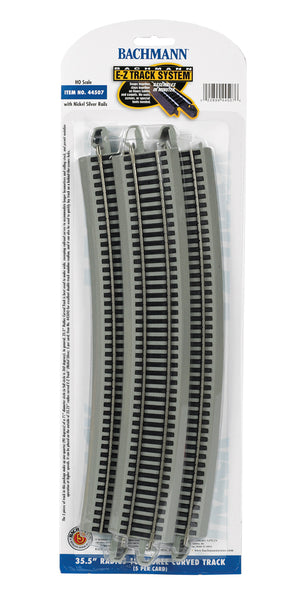 Bachmann 44507 35.50" RADIUS 18 DEGREE CURVED (NICKEL SILVER) 5 PACK E-Z TRACK HO SCALE  NEW