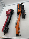 MTH 20-98388, 20-98391 Bessemer & Lake Erie O Scale Crane Car and Crane Tender -  (Set of 2) (Tender has broken piece) O Scale Used Excellent as is