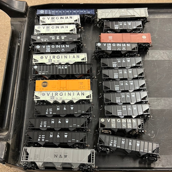 HO Scale Bargain Pack N&W / Virginian Freight Cars-- 3 to 4 Random Freight Cars with Kadee Couplers