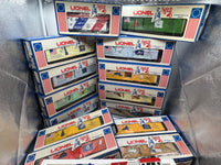 Lionel 6-1776, 6-7600, 6-7601, 6-7602, 6-7603, 6-7604, 6-7605, 6-7606, 6-7607, 6-7608, 6-7609, 6-7610, 6-7611, 6-7612, 6-7613 Spirit of 76 Locomotive, Caboose, and Box Car Set (Set of 15 Pcs) O Scale NEW