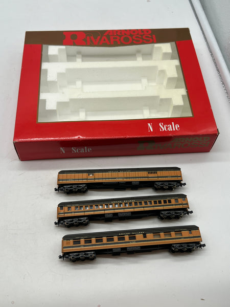Arnold Rivarossi 0536 Great Northern GN Empire Builder Passenger Car Set N SCALE Like New