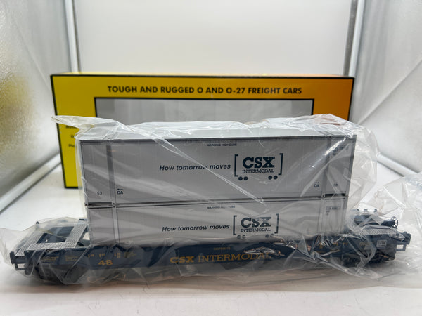 MTH Railking 30-7051a CSX RailKing Husky Stack Car Scale O SCALE NEW