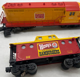 Lionel 6-8160set BURGER KING GP-20 Diesel Locomotive with 7 Fast Food Cars 1980s Train Set O SCALE Used Excellent No Box