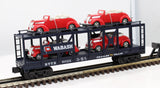 MTH Railking 30-76309 Wabash Auto Carrier Flat Car w/(4) '37 V8 Convertibles O SCALE Like New