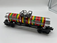 Lionel 6-9278 Life Savers chrome single dome tank car O scale Used Excellent as is