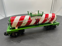 MTH Rugged Rails 33-7326 Christmas Tank Car in Candy Cane Santa's Peppermint O Scale NEW