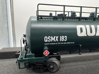 MTH Premier 20-96232 Quaker State 20K Gallon 4-Compartment Tank Car No. 183. O SCALE Used AS IS  Broken piece