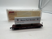 Atlas 37761 PACIFIC FRUIT EXPRESS Flat Car and Trailer N SCALE Like New