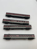 Con-Cor Set of 4 Erie Lackawanna Passener Cars N SCALE Used Excellent No Box