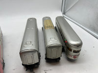Marx Postwar 1095 Passenger set with 2 E7 AA Diesels (1 Pwd 1 nonpwd), 2 3152 coaches, 3197 observation car O SCALE Used as is No Box