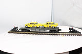 MTH 30-7625 AUTO TRANSPORT FLAT CAR W/ERTL TAXI CAR NO. 1959 RailKing O Scale Like New