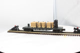 Lionel 6-16347 ONTARIO NORTHLAND Bulkhead Flat Wood Load O Scale (missing bulkhead and 1 stantion) Used