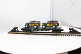 MTH 30-7662 Auto Transport W/2 1940 Woody Wagons O Scale Like New