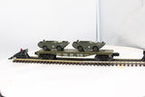 MTSI USAX-39163 Flat Car w/2 Amphibious ARMY Vehicles O SCALE Like New Damaged Box