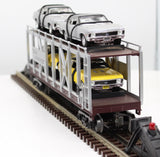 MTH Railking 30-7694 Auto Transportation Auto Carrier Flat Car w/ Chevy Nova O SCALE Like New