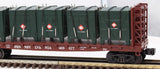 MTH Railking 30-76603 Pennsylvania Flat Car - w/Bulkheads & LCL Containers O SCALE Like New