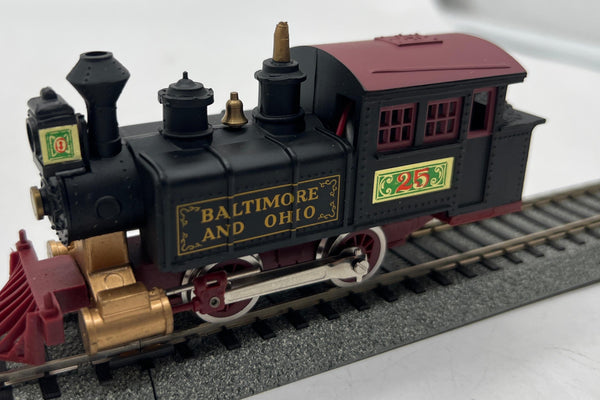 Life-Like 8300 Baltimore & Ohio 0-4-0 Teakettle Steam Locomotive #25 HO SCALE Like New