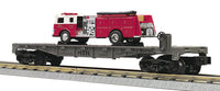 MTH RailKing 30-7629 MTH Transportation Company Flat Car w/ Fore Truck O SCALE Used Excellent
