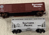 Atlas Southern Pacific SP 4 bay cyclindrical hopper, 2 bay cyclindrical hopper and Box truck N Scale  Used No Box