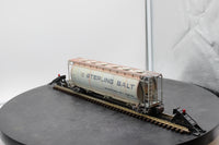 Atlas 6309-2 ACF 3-BAY CYLINDRICAL HOPPER Sterling Salt Freight Car O Scale WEATHERED AS IS Used Excellent