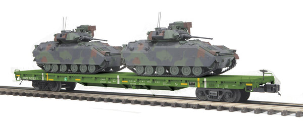 MTH Premier 20-95426 U.S. Army 60' Flat Car w/(2) Bradley Fighting Vehicles O SCALE NEW