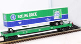 MTH Premier 20-98630 AB Rolling Rock Flat Car w/ 48' Trailer O SCALE Like New