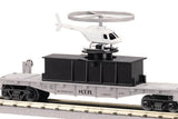 MTH Railking 30-7658 MTH Transport Flat Car w/Operating Helicopter O SCALE Like New