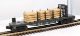 Lionel 6-16347 ONTARIO NORTHLAND Bulkhead Flat Wood Load O Scale (missing bulkhead and 1 stantion) Used