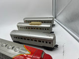Marx Postwar 1095 Passenger set with 2 E7 AA Diesels (1 Pwd 1 nonpwd), 2 3152 coaches, 3197 observation car O SCALE Used as is No Box