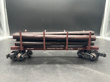 K-line K663-1892 Pennsylvania Railroad PRR skeleton log car #2 with logs  O SCALE Used Excellent