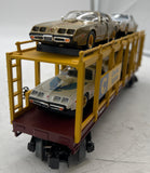 MTH Railking 30-76642 Chessie Auto Carrier Flat Car w/(4) '79 Pontiac Firebird O SCALE Like New