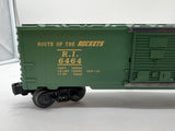 Lionel 6-19258  #6464 Rock Island boxcar "Route of the Rockets" green O SCALE NEW