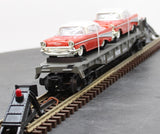 MTH RailKing 30-7610 Flat Car with '57 Chevys O SCALE Like New