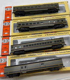 Con-Cor Set of 4 Canadian pacific Green/ Black 72 ft passenger cars HO SCALE Like New as is cosmetically