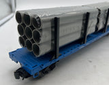 Weaver u4105 Conrail 50 flat car w/ pipe loads 3 RL O SCALE Like New