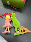 Dept 56 4031514T Grinch Max & Cindy Lou Who Ornament Set  Like New