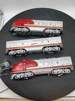 Lionel 6-11711 Santa Fe F-3 ABA diesel locomotive set with RS #8100 O SCALE Like New