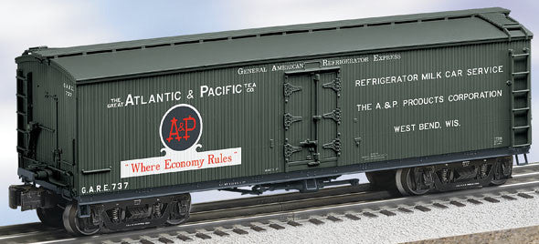 Lionel 6-17398 Atlantic & Pacific General American Milk Car #737 O SCALE Like New