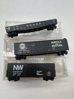 Set of 3 Assorted Freight Cars 006 Micro Trains--Norfolk Western  N SCALE Like New