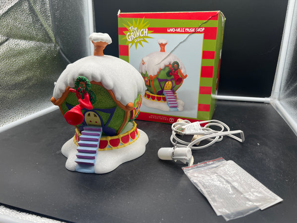 Dept 56 #803393 The Grinch "Who-Ville Music Shop" Building Like New